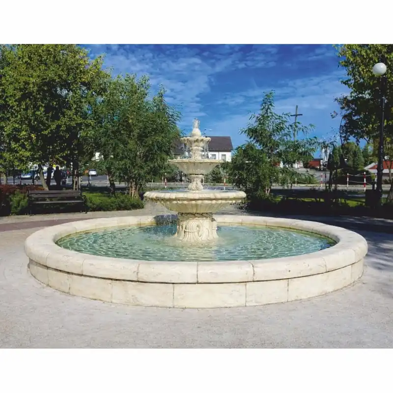 Casa Padrino Fuente de Jardín Barroco Cream Ø 465 x Al. 180 cm - Magnífica Fuente de Jardín Letzte Chance