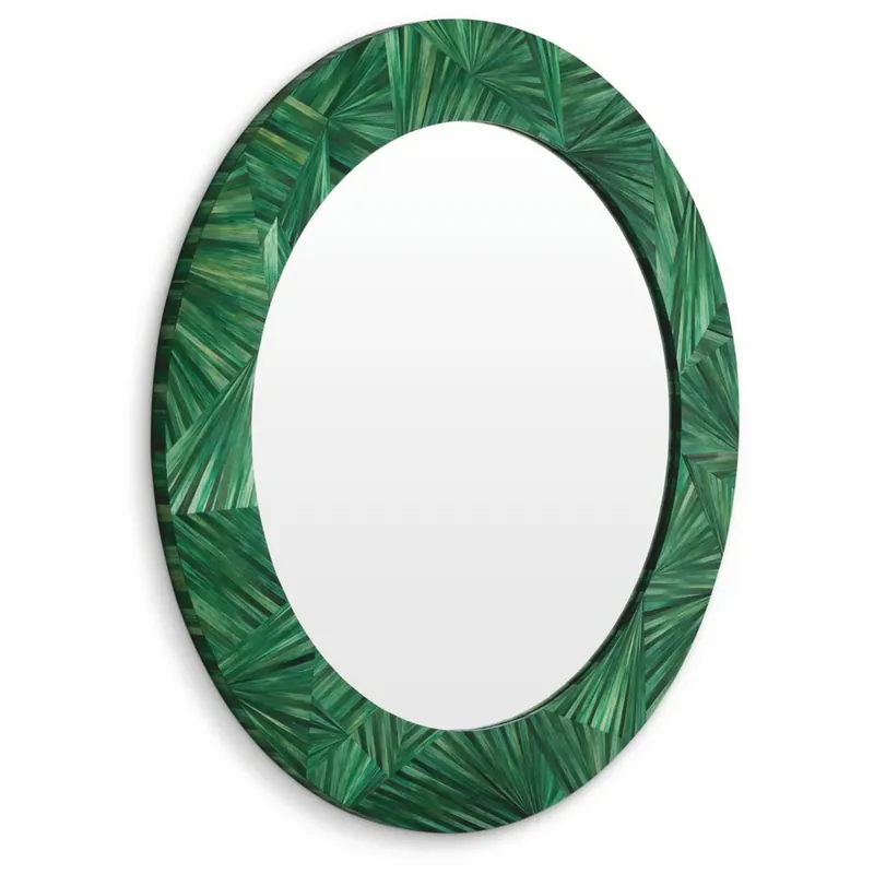 Casa Padrino Espejo de Lujo Verde Ø 120 cm - Espejo de Pared Redondo - Calidad de Lujo Günstig