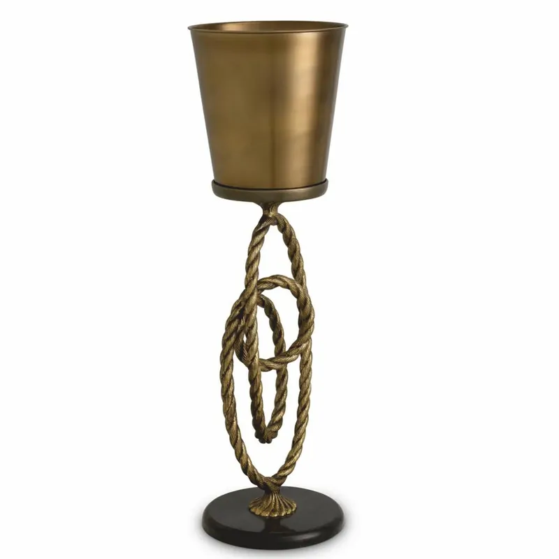 Sale Casa Padrino enfriador de vino de lujo con soporte latón antiguo / negro Al. 80,5 cm