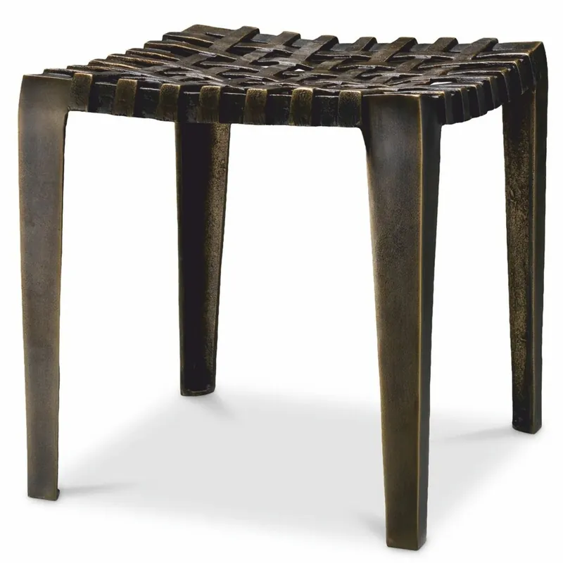 Casa Padrino taburete de aluminio de lujo bronce antiguo Al. 40 cm - Muebles de aluminio de lujo Neue Ware