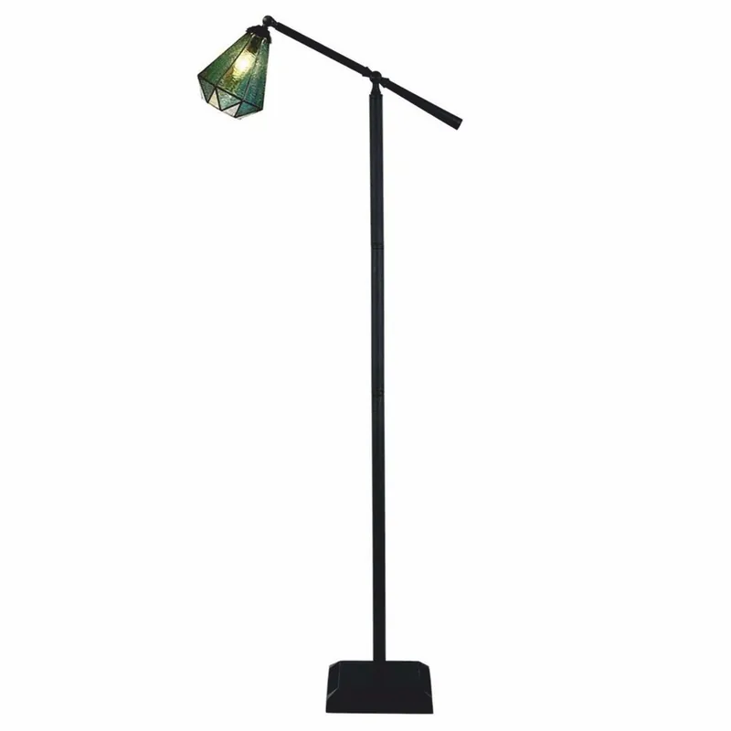 Casa Padrino Lámpara de Pie Art Deco Tiffany Verde / Negro Al. 185 cm - Tiffany Lamps Markenprodukt
