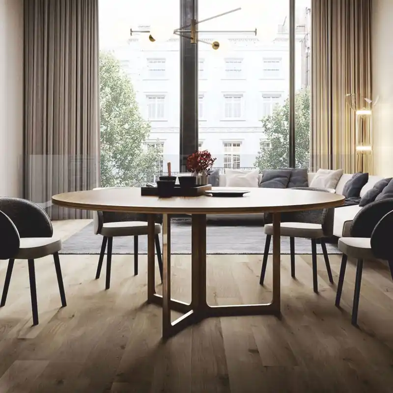 Preis Gesenkt Casa Padrino Mesa de Comedor de Lujo Marrón Ø 130 cm - Muebles de Comedor - Hecho en Italia