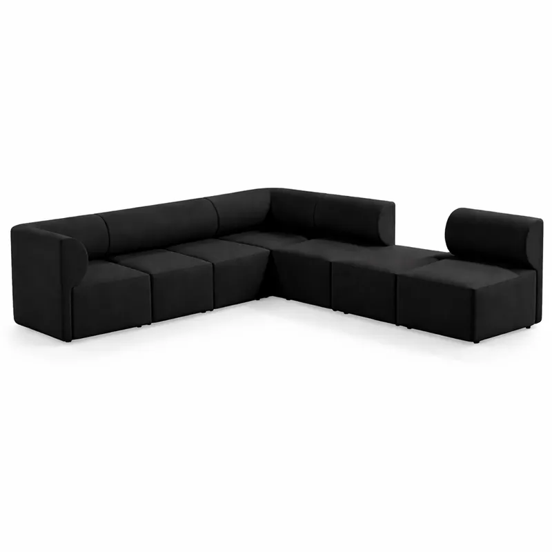 Letzte Chance Casa Padrino Sofá Esquinero de Lujo Negro 360 x 360 cm - Sofá de Salón Modular