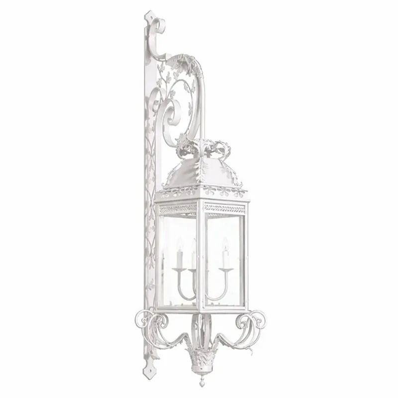 Bestpreis Casa Padrino lámpara de pared de exterior barroco de lujo blanco A. 150 cm - Iluminación exterior barroco