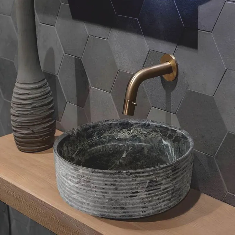 Top-Seller Casa Padrino lavabo de lujo de mármol antracita Ø 42 cm - Accesorios de baño