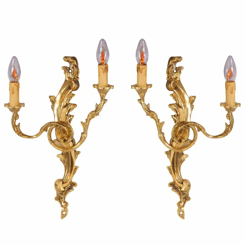 Casa Padrino conjunto de apliques barrocos de lujo oro Al. 42 cm - Iluminación barroco Neu