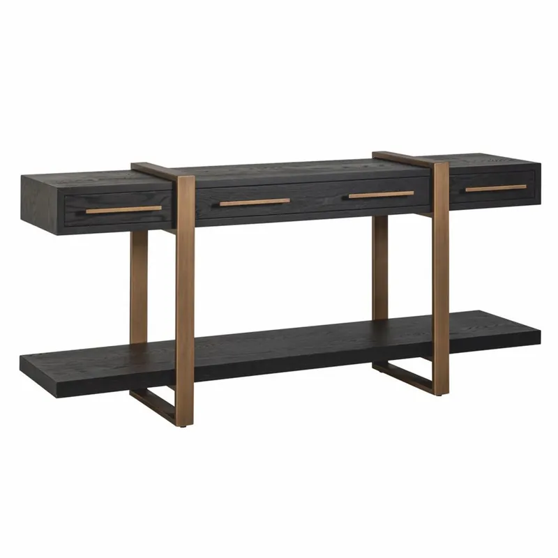 Casa Padrino aparador de lujo negro / latón antiguo 180 cm - Muebles de lujo Finale Aktion