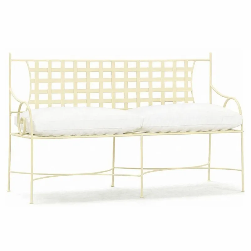 Casa Padrino banco de jardín Art Nouveau de lujo de hierro forjado crema / blanco 160 cm Highlight
