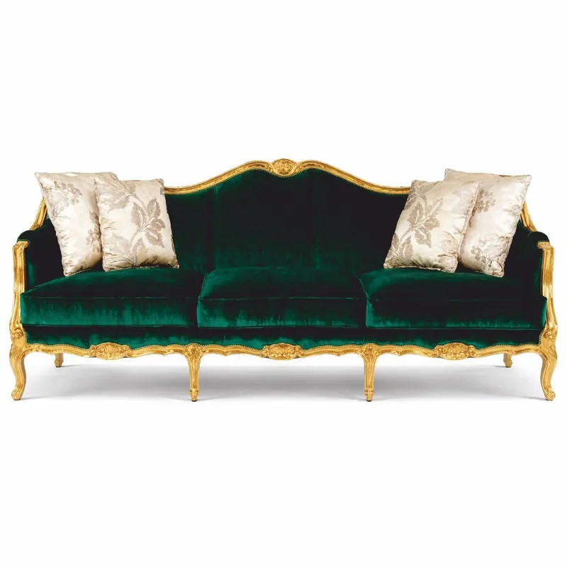 Geprüft Casa Padrino Sofá Barroco de Lujo Verde / Oro 220 cm - Muebles Barrocos de Salón