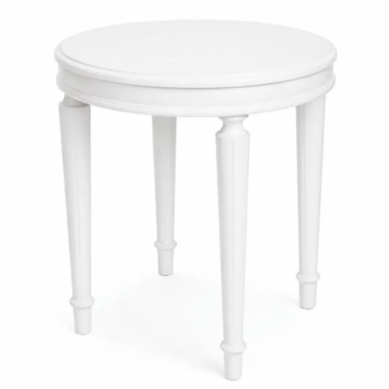 Neue Kollektion Casa Padrino mesa auxiliar barroco de lujo blanco Al. 55 cm - Muebles barrocos