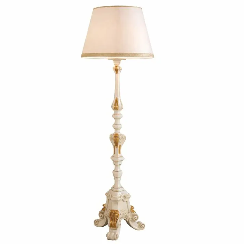 Casa Padrino lámpara de pie barroco de lujo marfil / oro Al. 183 cm - Hecho en Italia Top-Preis