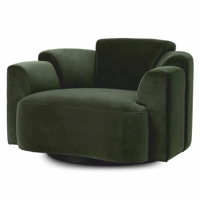 Bestseller Casa Padrino sillón giratorio de lujo de terciopelo verde / negro - Muebles de sala de estar y hotel