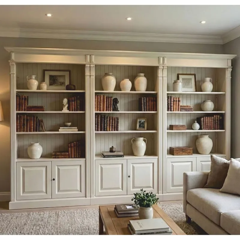 Solange Der Vorrat Reicht Casa Padrino armario de libros de estilo campestre de madera maciza gris claro 223 x 51 x A. 228 cm
