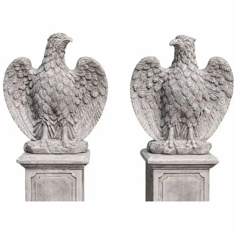 Jetzt Bestellen Casa Padrino Conjunto de Esculturas de Águila Decorativas de Jardín Barroco Gris A. 76 cm - Hecho en Italia