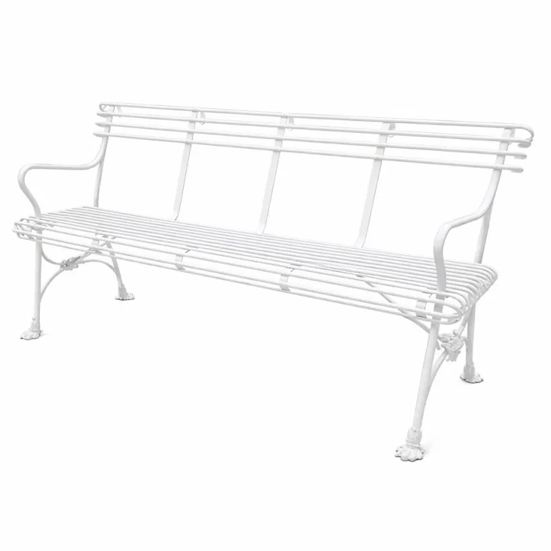 Beliebt Casa Padrino banco de jardín Art Nouveau de hierro forjado blanco 140 cm - Muebles de jardín