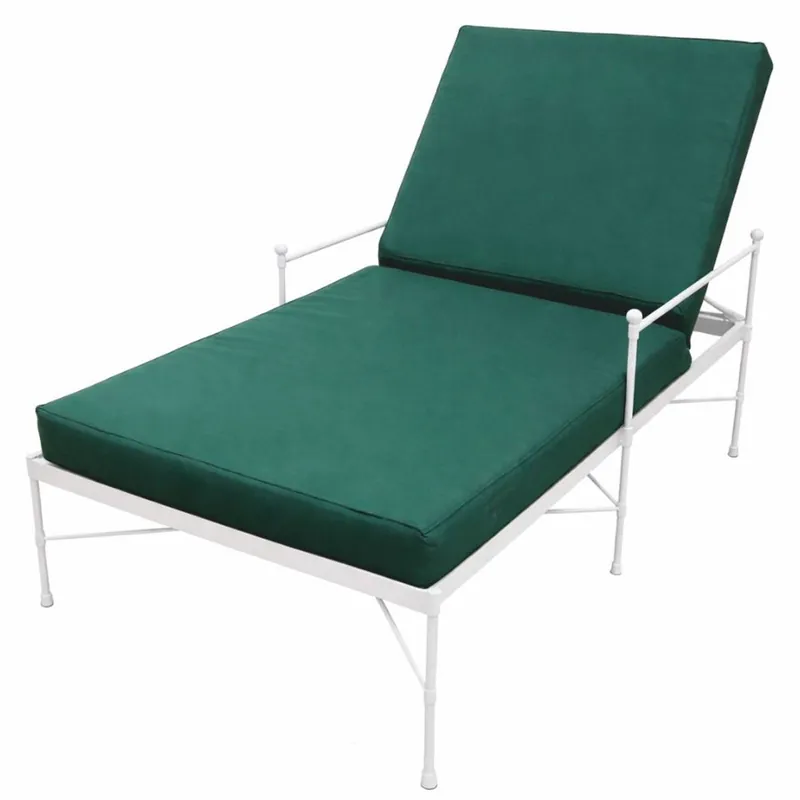 Sofort Bestellen Casa Padrino tumbona de jardín Art Nouveau de lujo blanco / verde 190 cm - Muebles de hotel y jardín