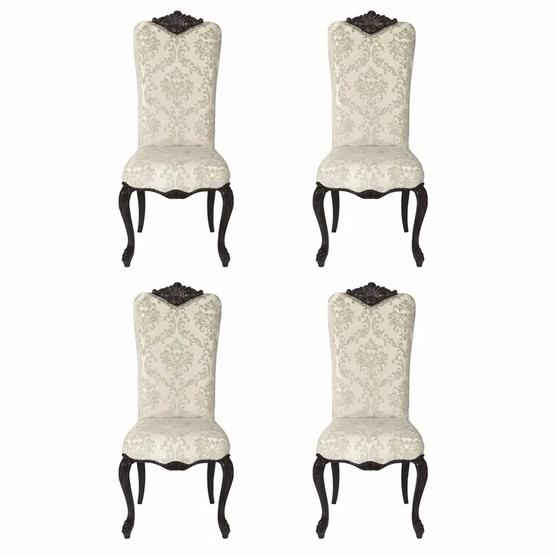 Casa Padrino conjunto de 4 sillas de comedor barrocos de lujo gris claro / negro - Muebles barroco Rabatt