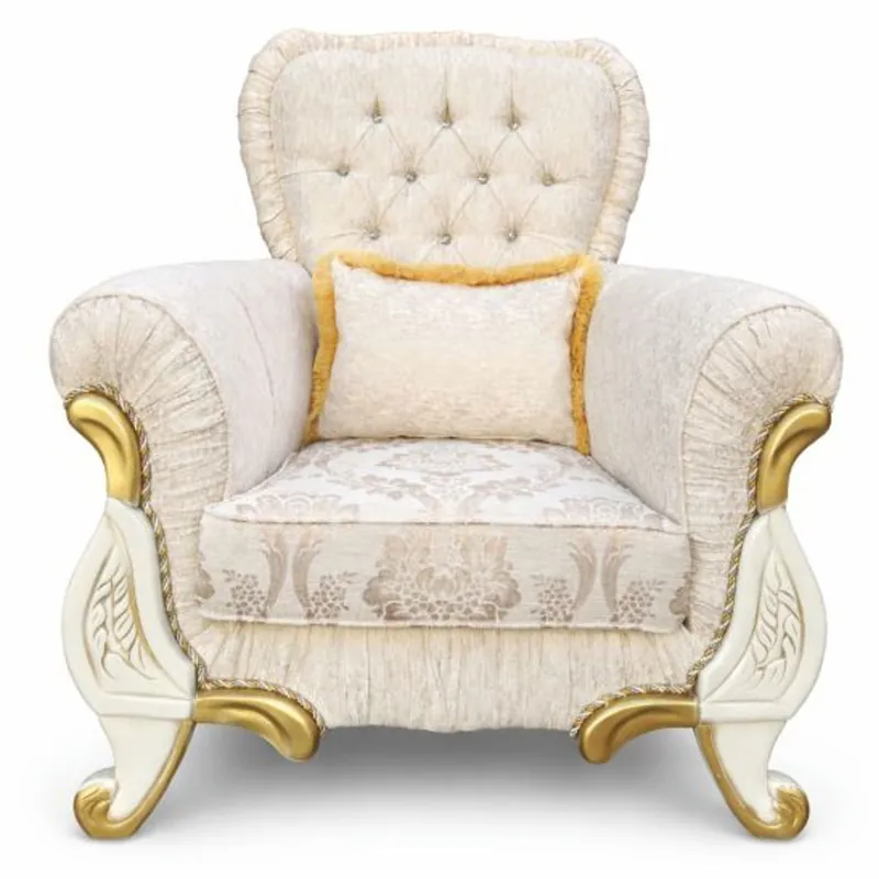 Preis Gesenkt Casa Padrino Sillón Barroco de Lujo Crema / Oro - Muebles Barrocos de Lujo
