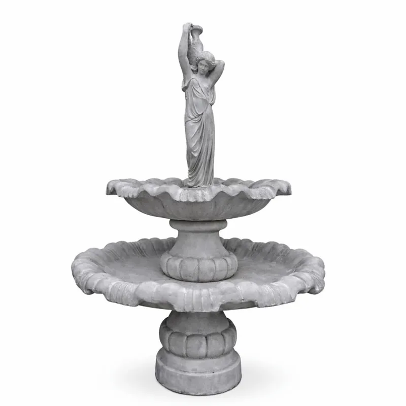 Begrenztes Angebot Casa Padrino Fuente Art Nouveau Mujer con Jarra Gris Ø 130 x Al. 185 cm - Fuente de Jardín