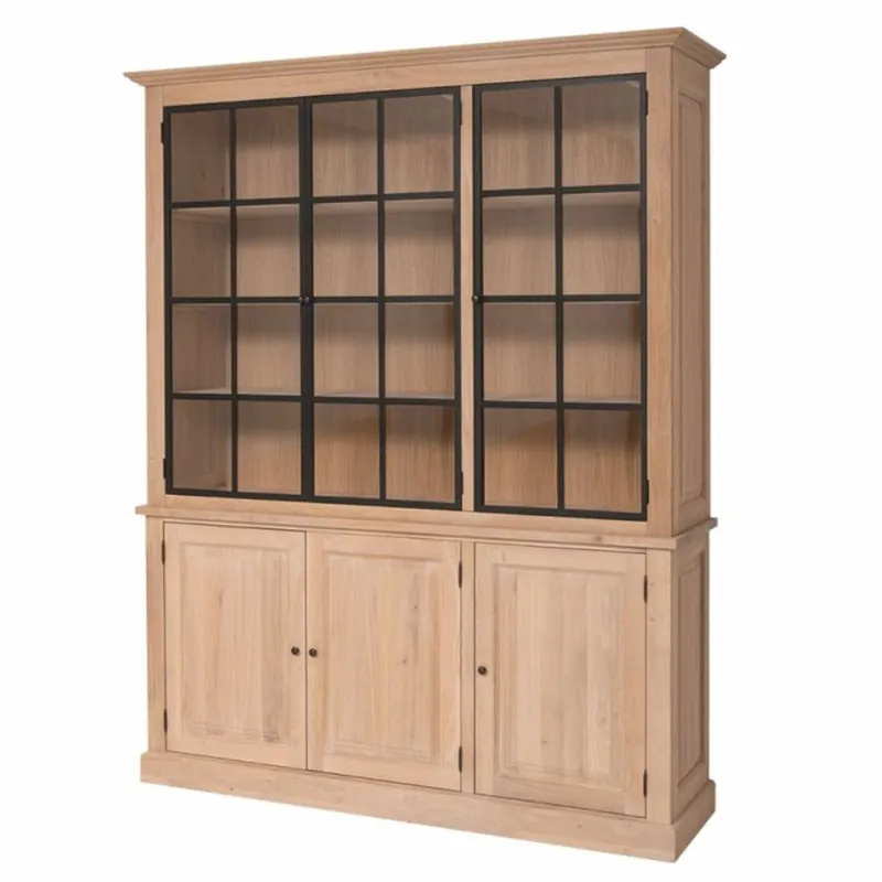 Jetzt Kaufen Casa Padrino armario de roble de estilo campestre natural / negro 186 x 50 x Al. 230 cm