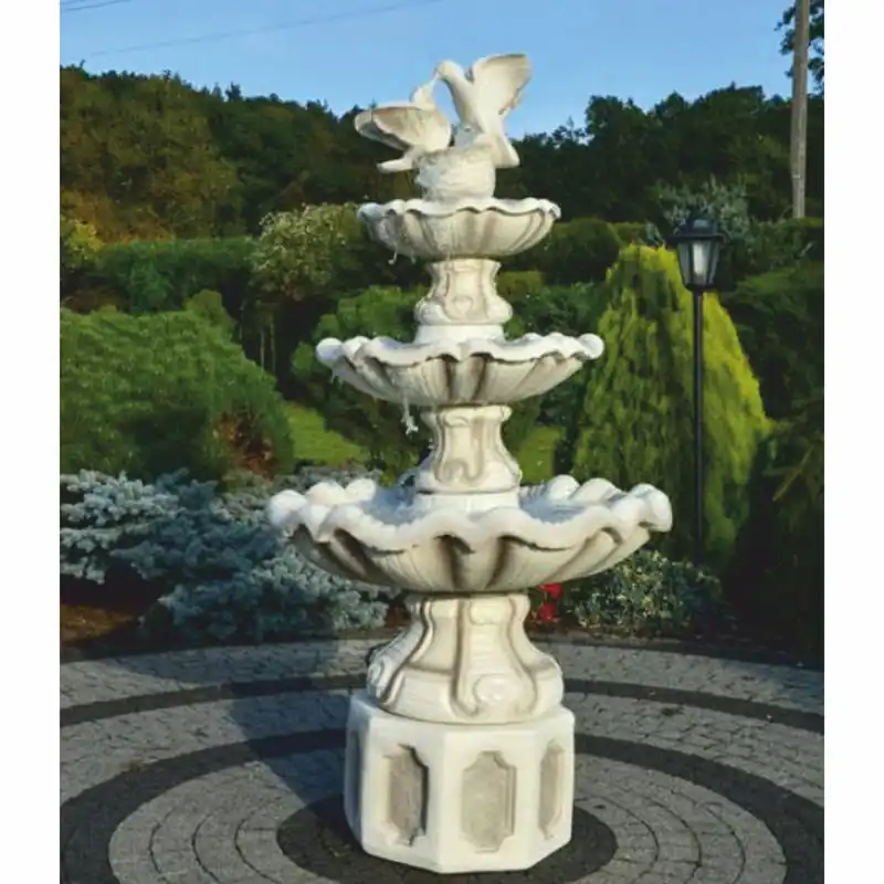 Casa Padrino fuente barroco palomas gris / blanco Ø 89 x Al. 167 cm Markenware