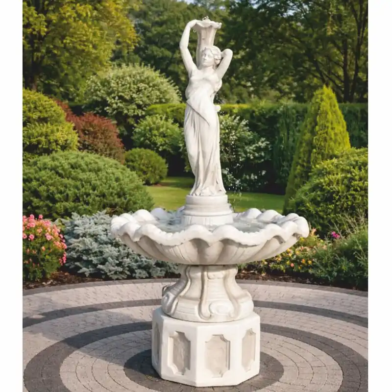Top-Angebot Casa Padrino fuente barroco blanco Ø 89 x Al. 192 cm - Fuente de jardín nostálgica