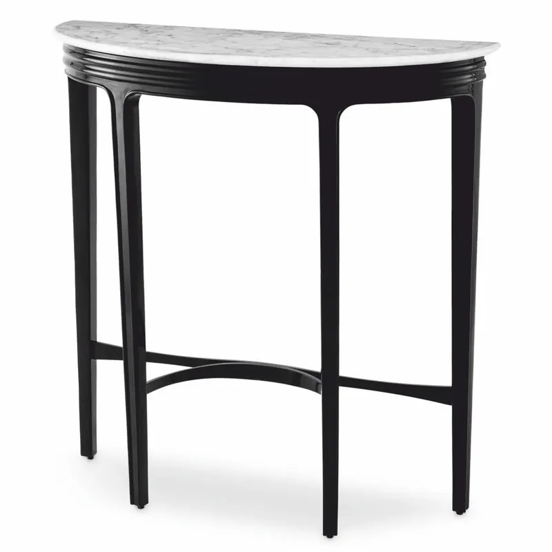 Expressversand Casa Padrino consola de lujo de caoba con tablero de mármol blanco / negro Al. 85,5 cm