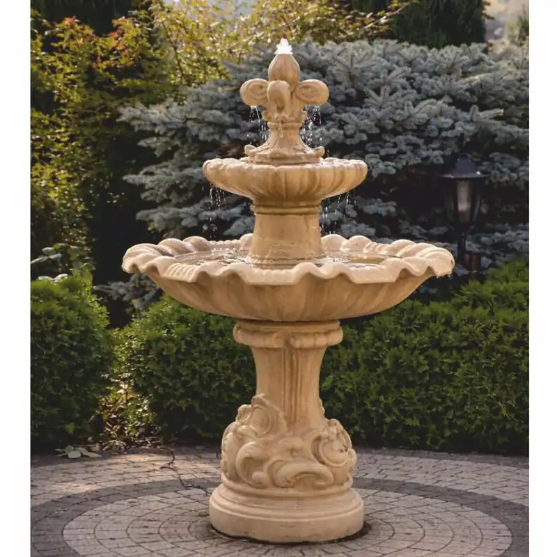Neue Ware Casa Padrino Fuente Barroco Beige Ø 100 x Al. 146 cm - Magnífica Fuente de Jardín