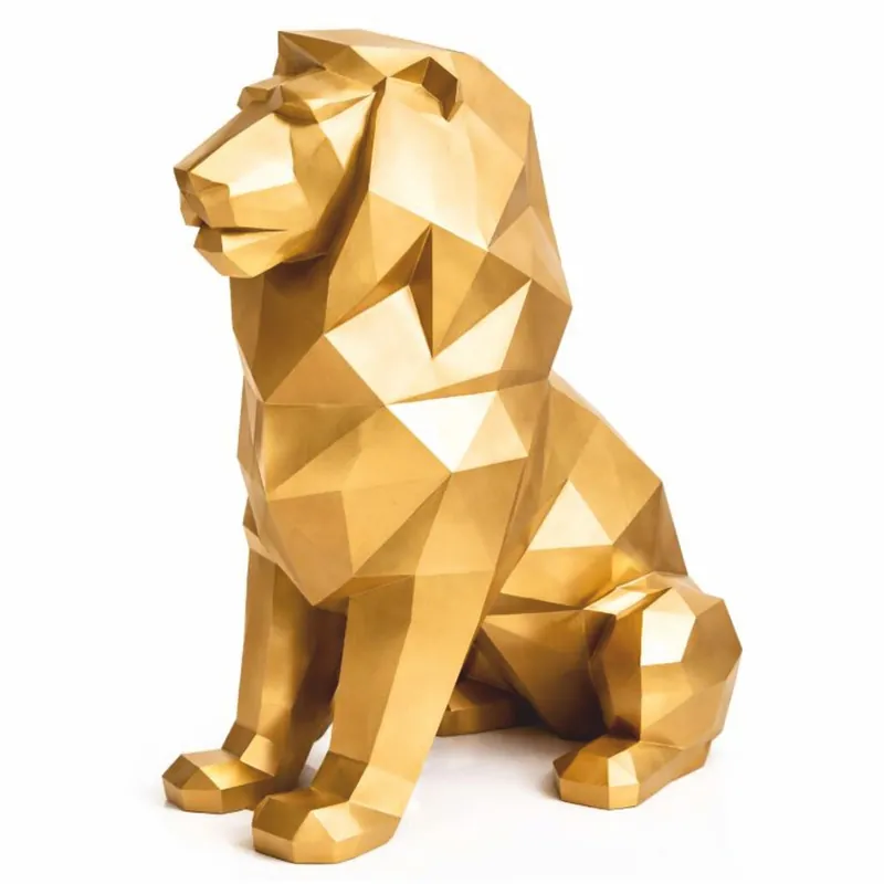 Jetzt Kaufen Casa Padrino escultura decorativa XXL león oro Al. 135 cm - Figura abstracta de jardín