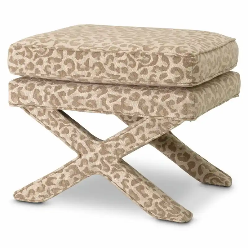 Jetzt Bestellen Casa Padrino taburete de lujo con diseño de leopardo beige - Muebles de salón de lujo