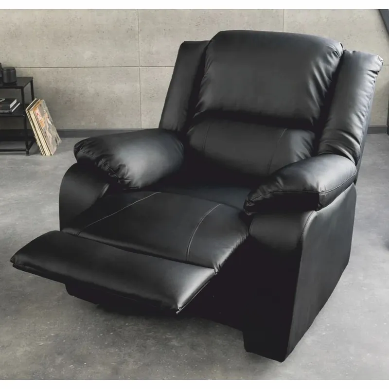 Casa Padrino sillón de cine de 1 plaza de cuero artificial negro - Sillón reclinable Jetzt Kaufen