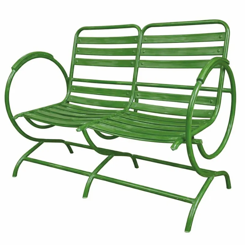 Nur Heute Casa Padrino banco de jardín Art Nouveau de hierro forjado verde 100 cm - Muebles de jardín