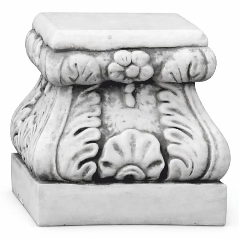 Casa Padrino Pedestal Barroco Gris Al. 27 cm - Decoración de Jardín de Estilo Barroco Must-Have