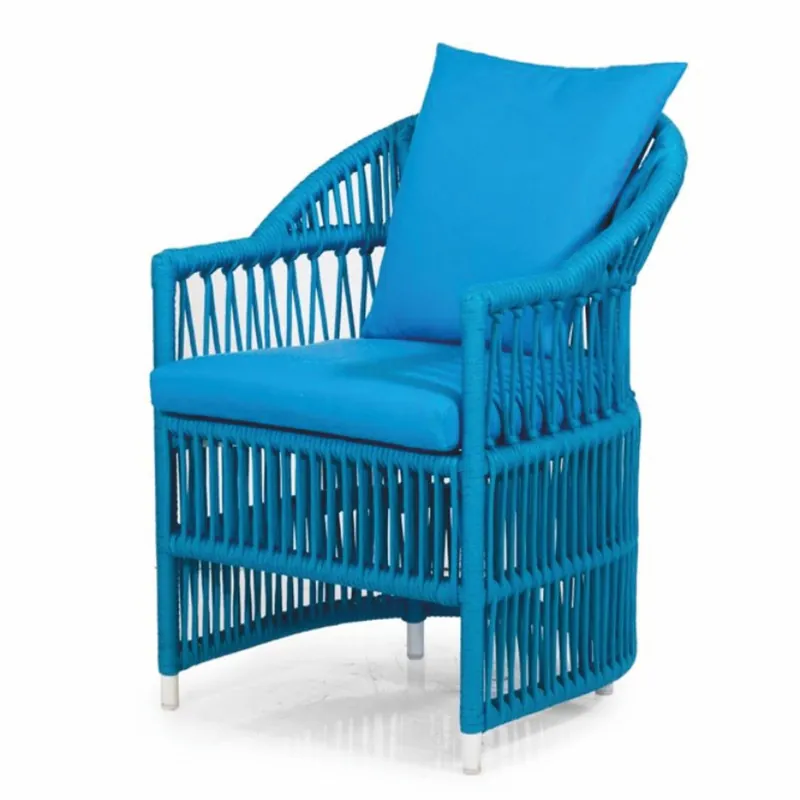 Casa Padrino silla de jardín de lujo con reposabrazos azul Al. 82 cm - Muebles de jardín y patio Rabatt