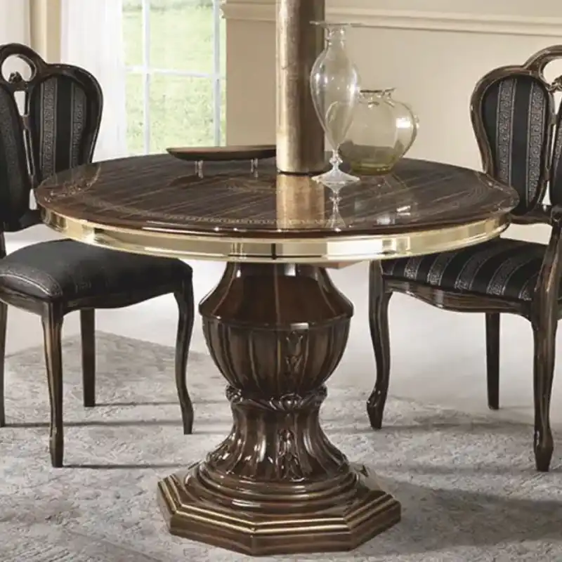 Casa Padrino mesa de comedor barroco de lujo marrón / oro 110-150 cm - Hecho en Italia Super-Preis