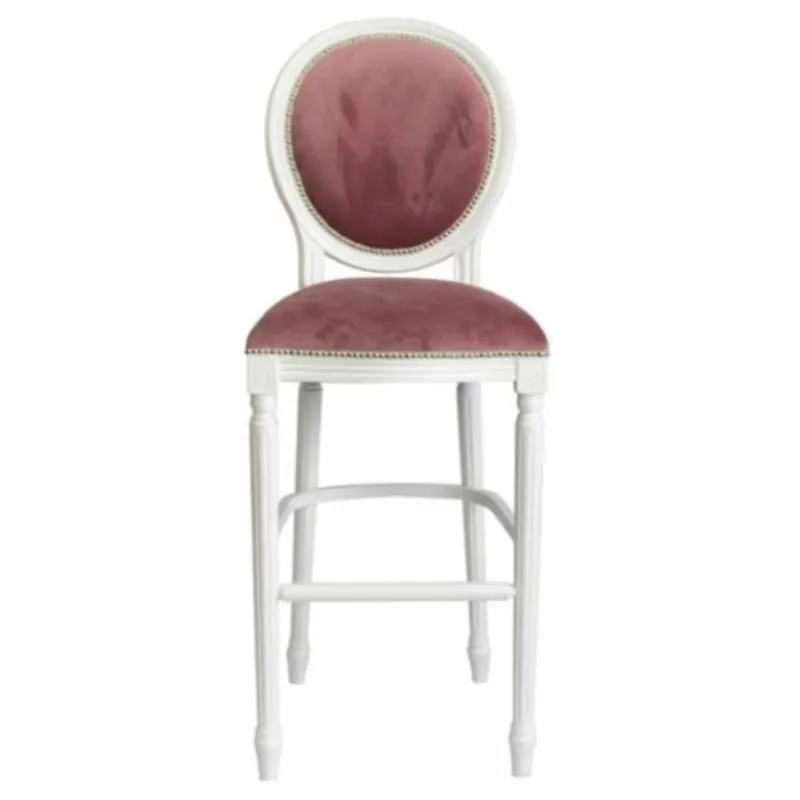 Casa Padrino taburete de bar barroco de lujo rosa / blanco Al. 127 cm - Muebles de bar barrocos Super-Preis
