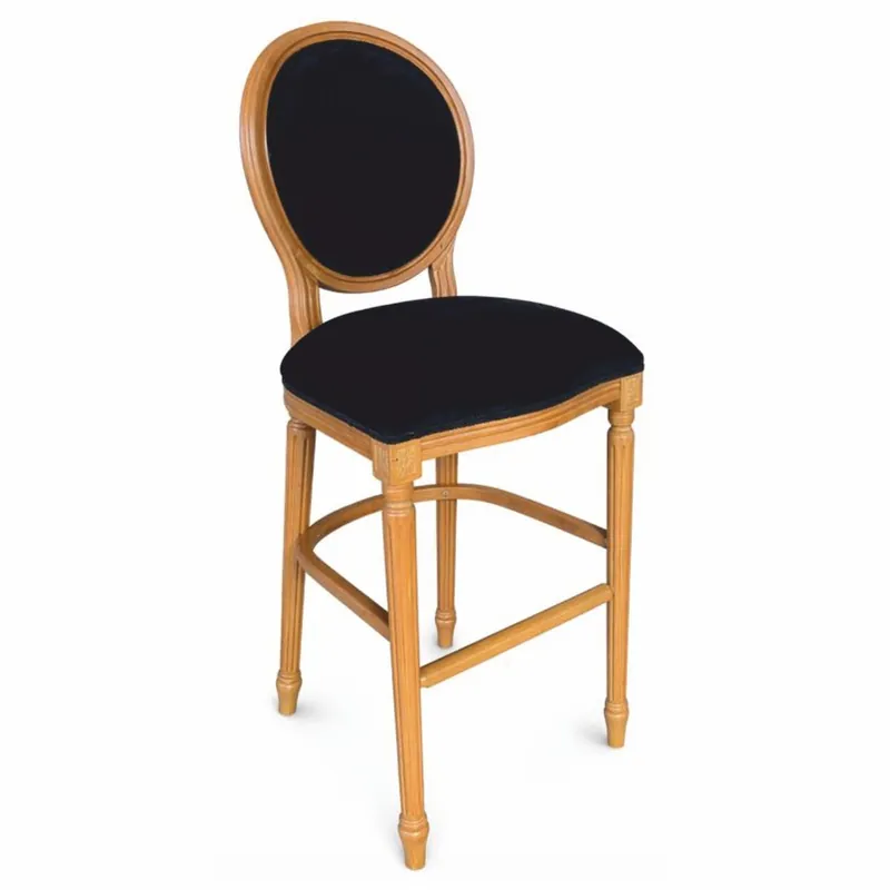 Casa Padrino taburete de bar barroco de lujo negro / natural Al. 127 cm - Muebles de bar barrocos Expressversand