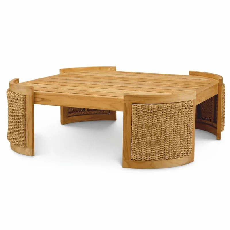Casa Padrino mesa de jardín de lujo natural 100 cm - Mesa de centro para jardín Abverkauf