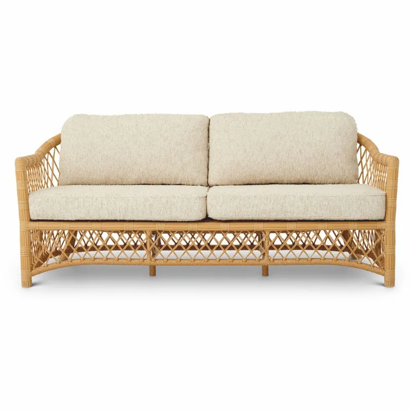 Mega-Angebot Casa Padrino sofá de jardín de lujo de ratán artificial natural 180 cm - Muebles de jardín
