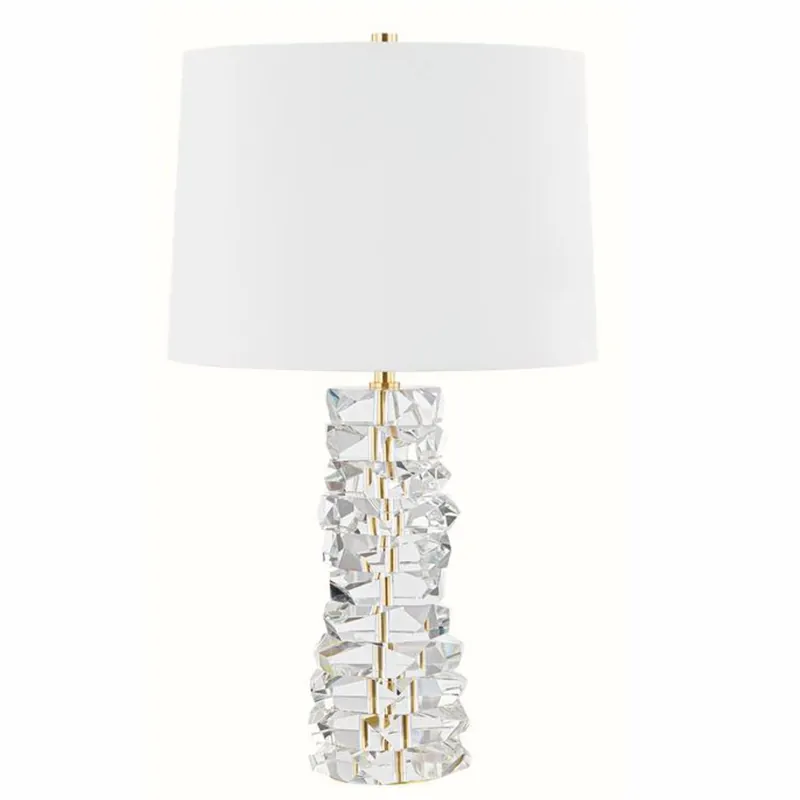 Preis Gesenkt Casa Padrino lámpara de mesa de lujo de cristal latón antiguo / blanco Al. 72 cm