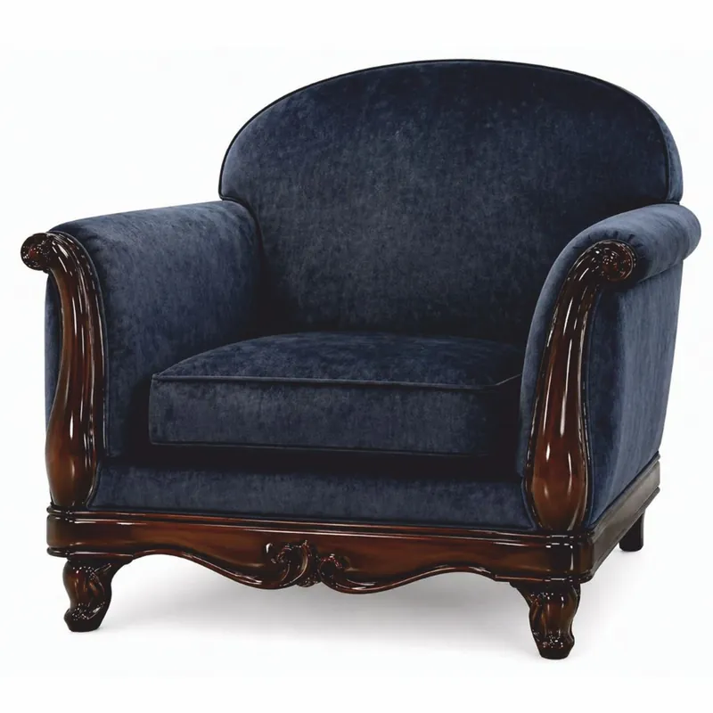 Casa Padrino Sillón Barroco de Lujo Azul / Marrón Oscuro - Muebles Barrocos de Salón Angebot