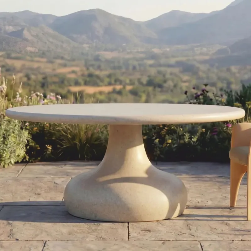 Casa Padrino mesa de comedor de jardín de lujo beige mate Ø 180 cm - Muebles de jardín de lujo Mega-Angebot
