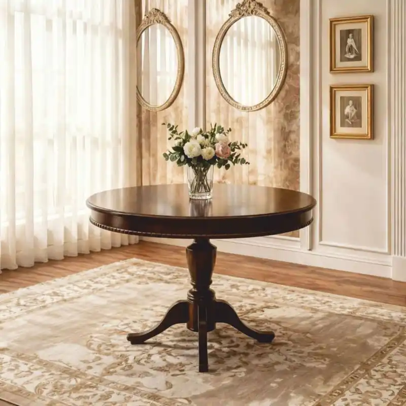 Casa Padrino Mesa de Comedor Barroco de Lujo Marrón Oscuro 120-160 cm - Muebles de Comedor Neuheit