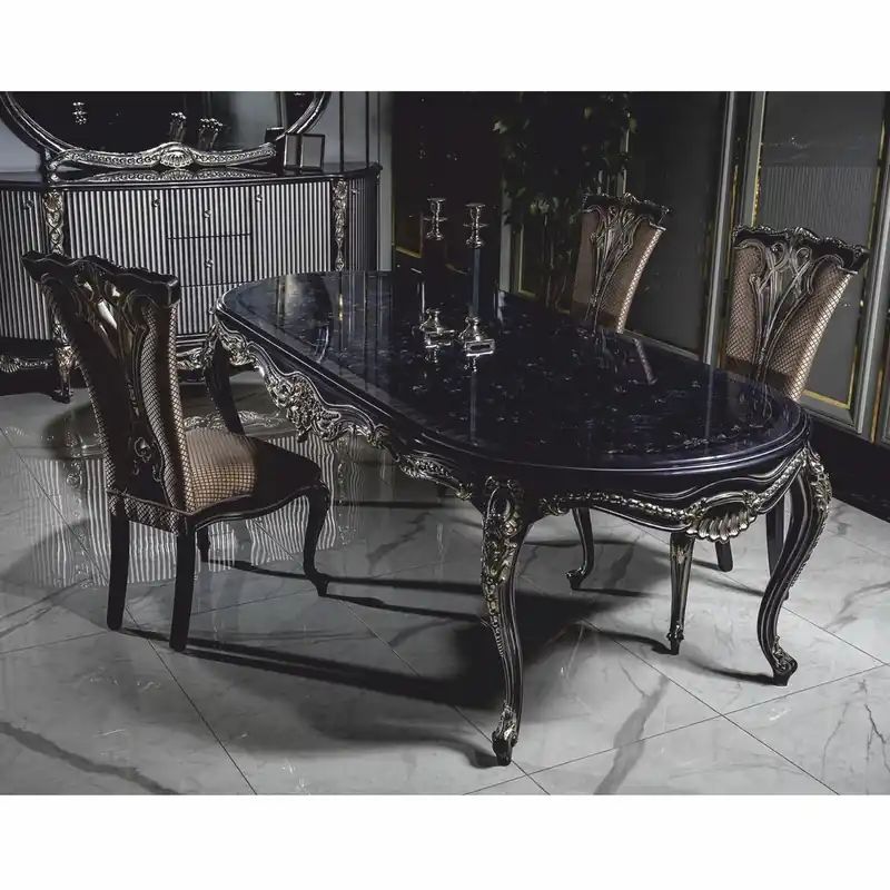 Casa Padrino conjunto de 6 sillas de comedor barrocos de lujo oro / púrpura - Muebles de comedor barrocos Angebot