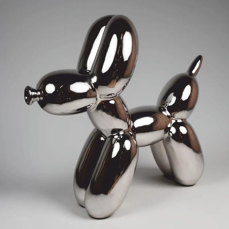 Casa Padrino escultura decorativa perro globo cromo plata 120 cm - Figura de jardín grande Preiswert