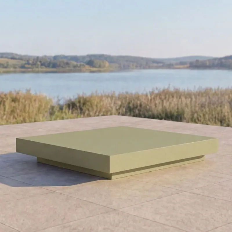 Casa Padrino mesa de jardín de lujo verde mate 150 cm - Mesa de centro cuadrada de jardín Neuheit
