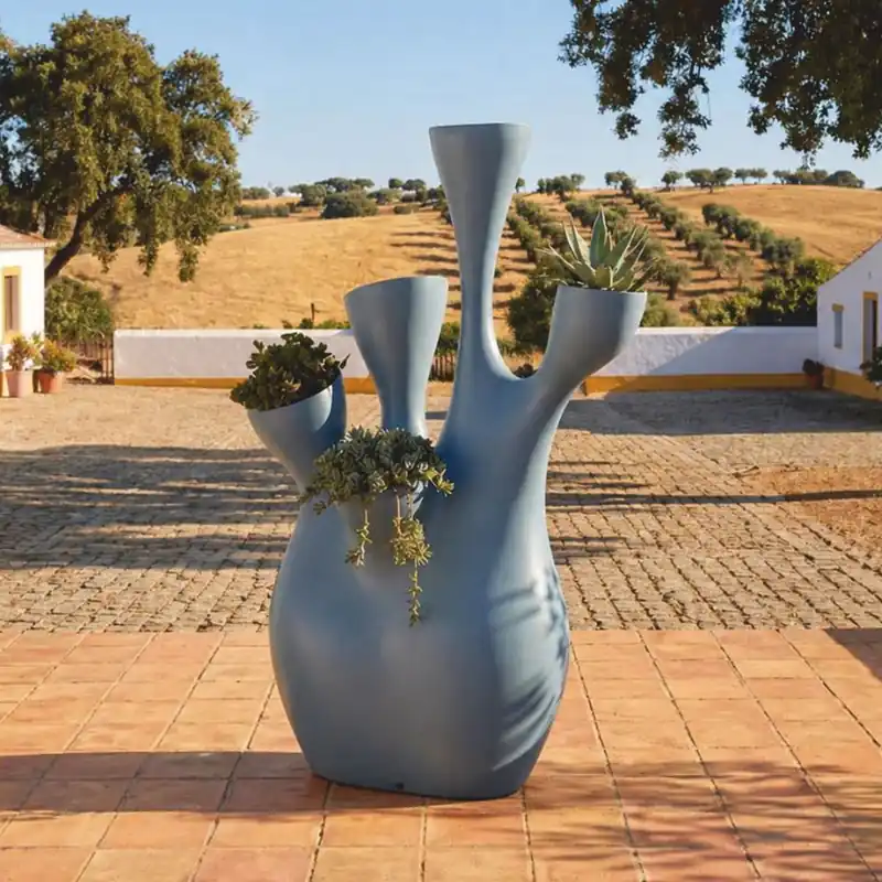 Solange Der Vorrat Reicht Casa Padrino maceta de lujo azul mate Al. 200 cm - Accesorios de decoración de jardín