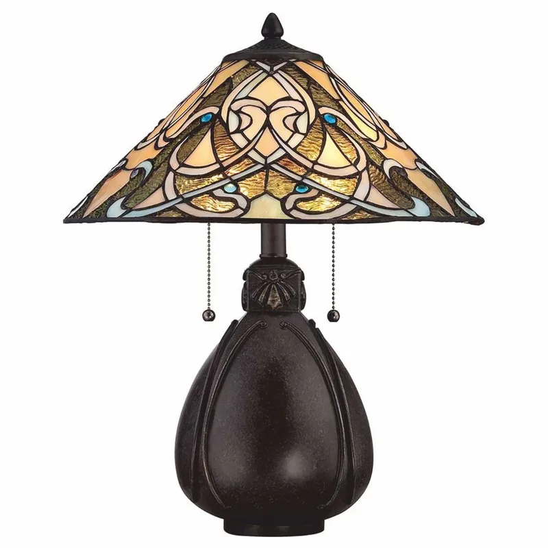 Preis Gesenkt Casa Padrino Lámpara de Mesa Tiffany Multicolor / Bronce Al. 49,5 cm - Lámparas Tiffany