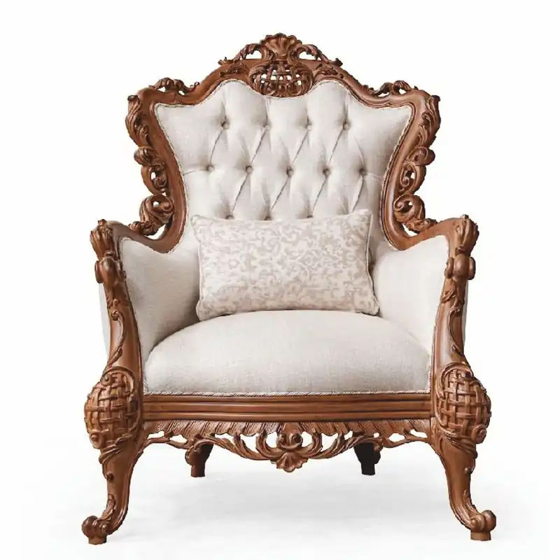 Top-Angebot Casa Padrino sillón de salón barroco de lujo blanco / marrón - Muebles de estilo barroco