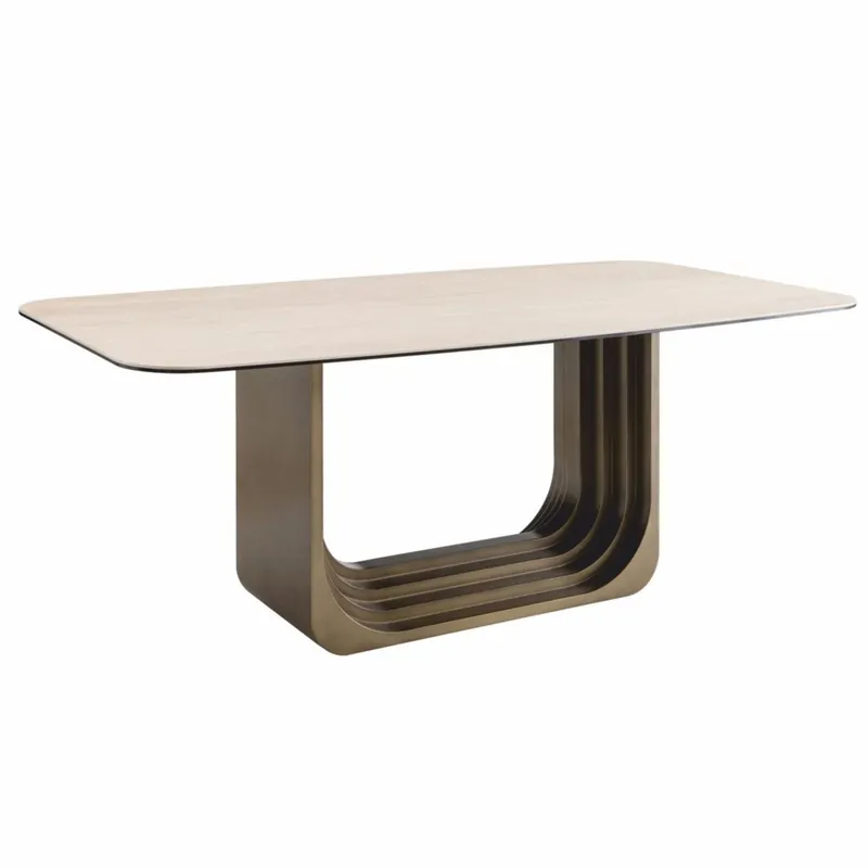 Casa Padrino mesa de comedor de lujo beige / bronce 200 cm - Muebles de hotel y comedor Sonderangebot